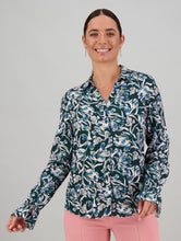 Load image into Gallery viewer, SALE   Vassalli   Forest &amp; Pink Floral Cuff Detail Shirt   -   Sizes:  12