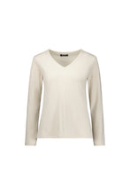 Load image into Gallery viewer, Vassalli  Pearl Cotton Ribbed Long Sleeve Tee Top - Sizes: 8  10  12  14  16