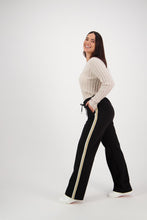 Load image into Gallery viewer, Vassalli Leisure Pant With Side Stripe - Black - Sizes: 12 14 16