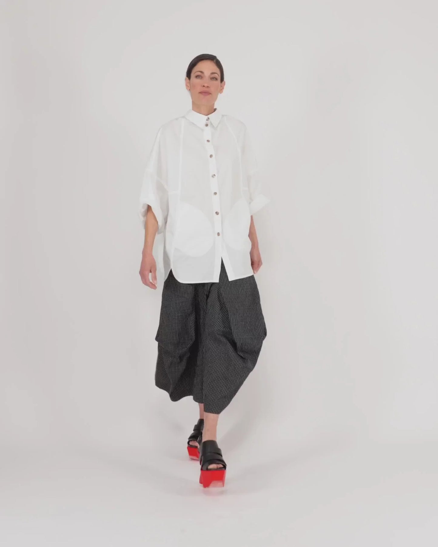 Urban By Alembika Taffeta Harem Pockets Pants - Grid - Sizes: 10(1) 12(2) 14(3)