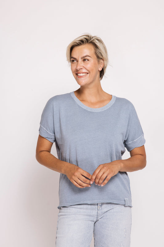 Zhrill "ZHRAHEL" Tee Top -Blue - Sizes: XS S M L