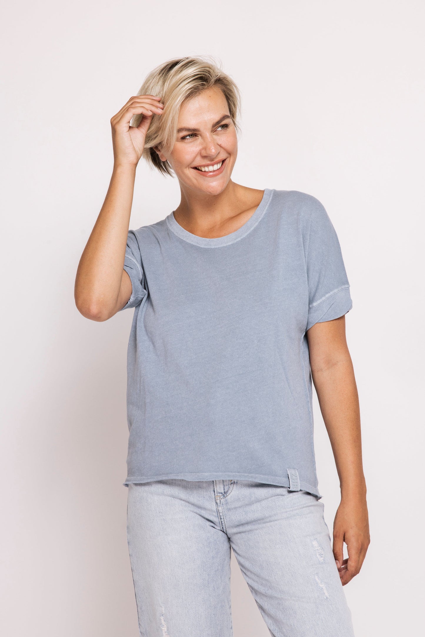 Zhrill "ZHRAHEL" Tee Top -Blue - Sizes: XS S M L