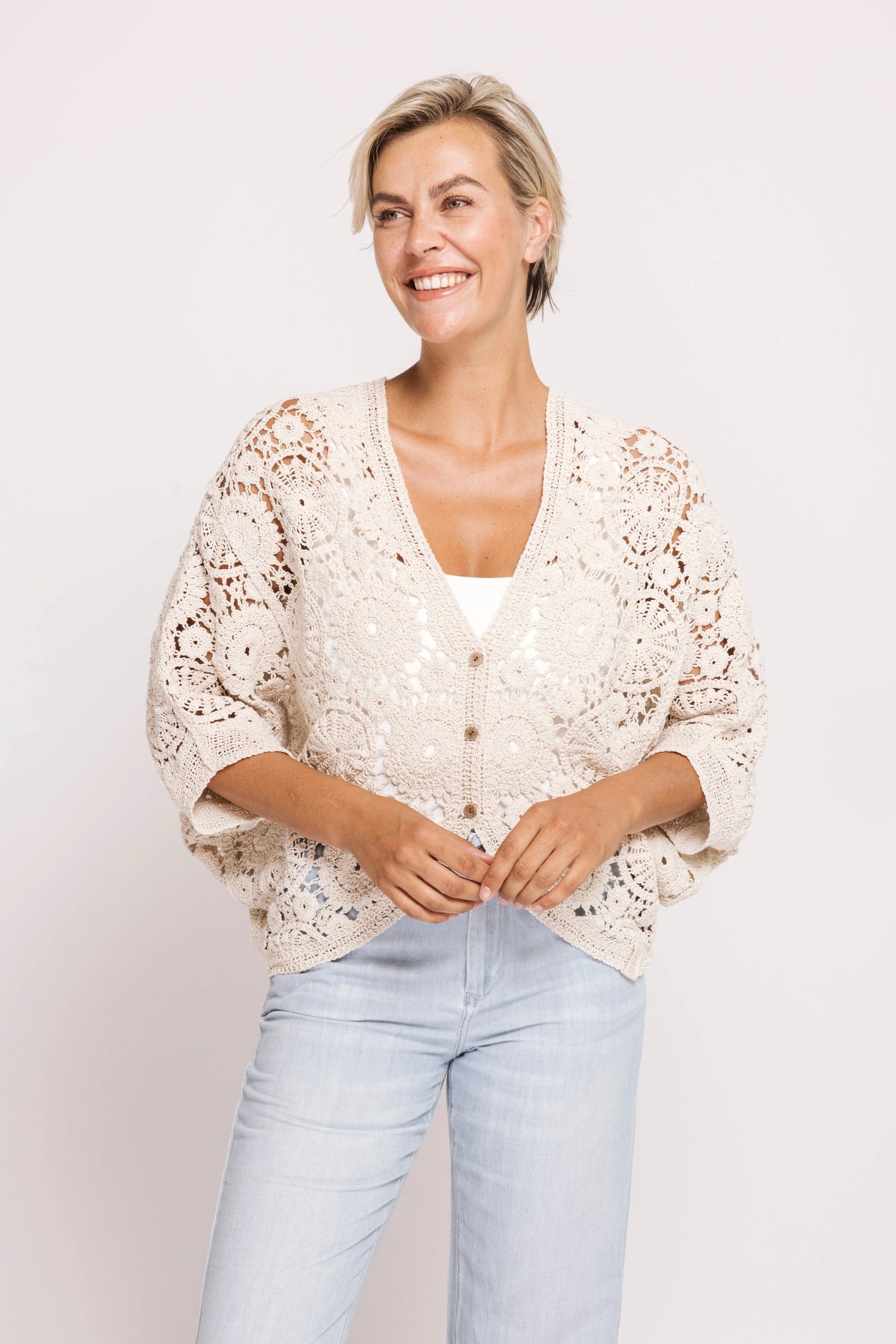 Zhrill "ZHDERIA" Crochet Cardigan - Sizes: XXS/XS S/M L/XL