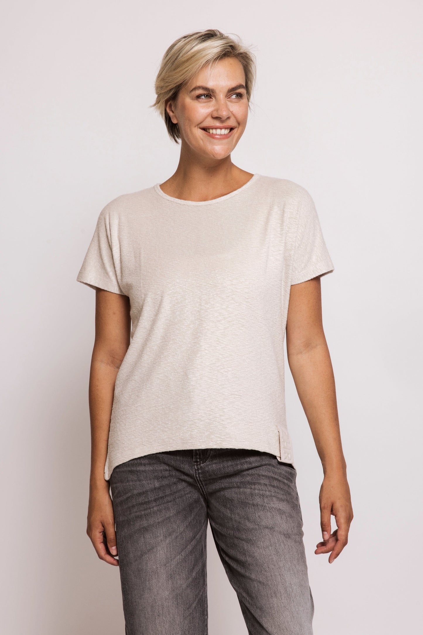 Zhrill "ZHTHEA" Tee Top - Sand/Beige - Sizes: XS S M L