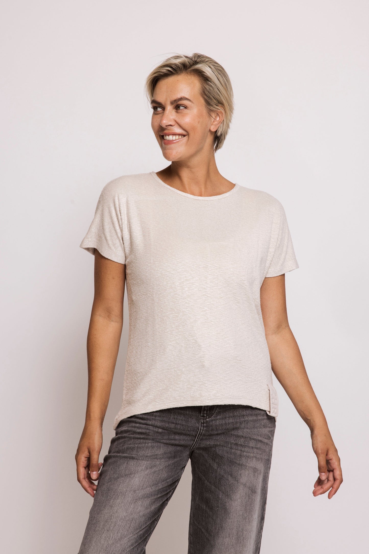 Zhrill "ZHTHEA" Tee Top - Sand/Beige - Sizes: XS S M L