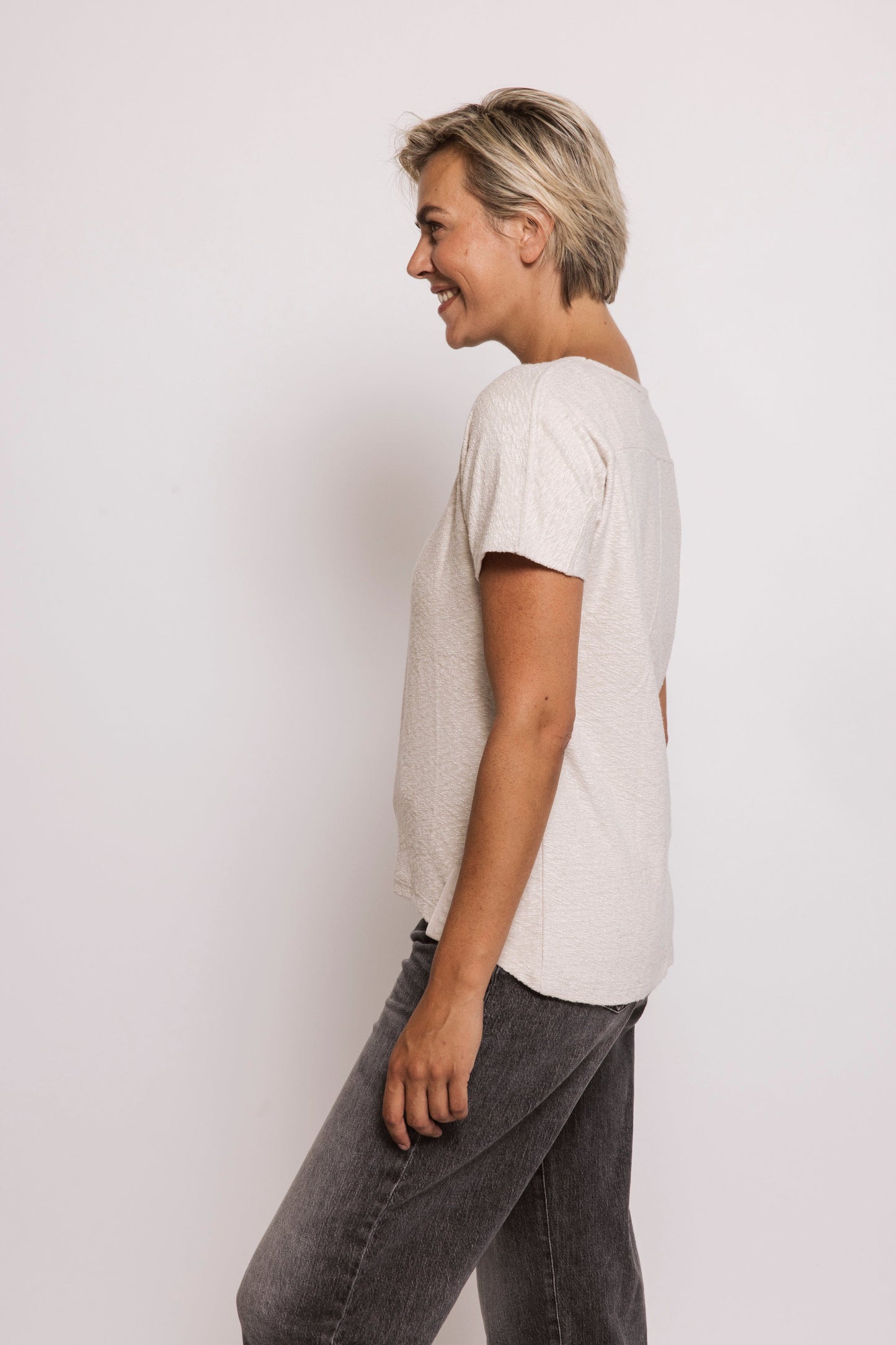 Zhrill "ZHTHEA" Tee Top - Sand/Beige - Sizes: XS S M L