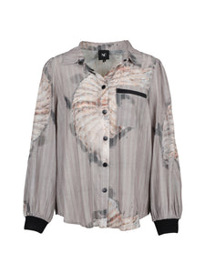 NU Denmark   "Tia Shirt"  -   Fossil Print   -   Size:  L