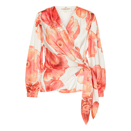 Karmamia    "Elena Blouse"    Maui Flower Print  -  Size:  S