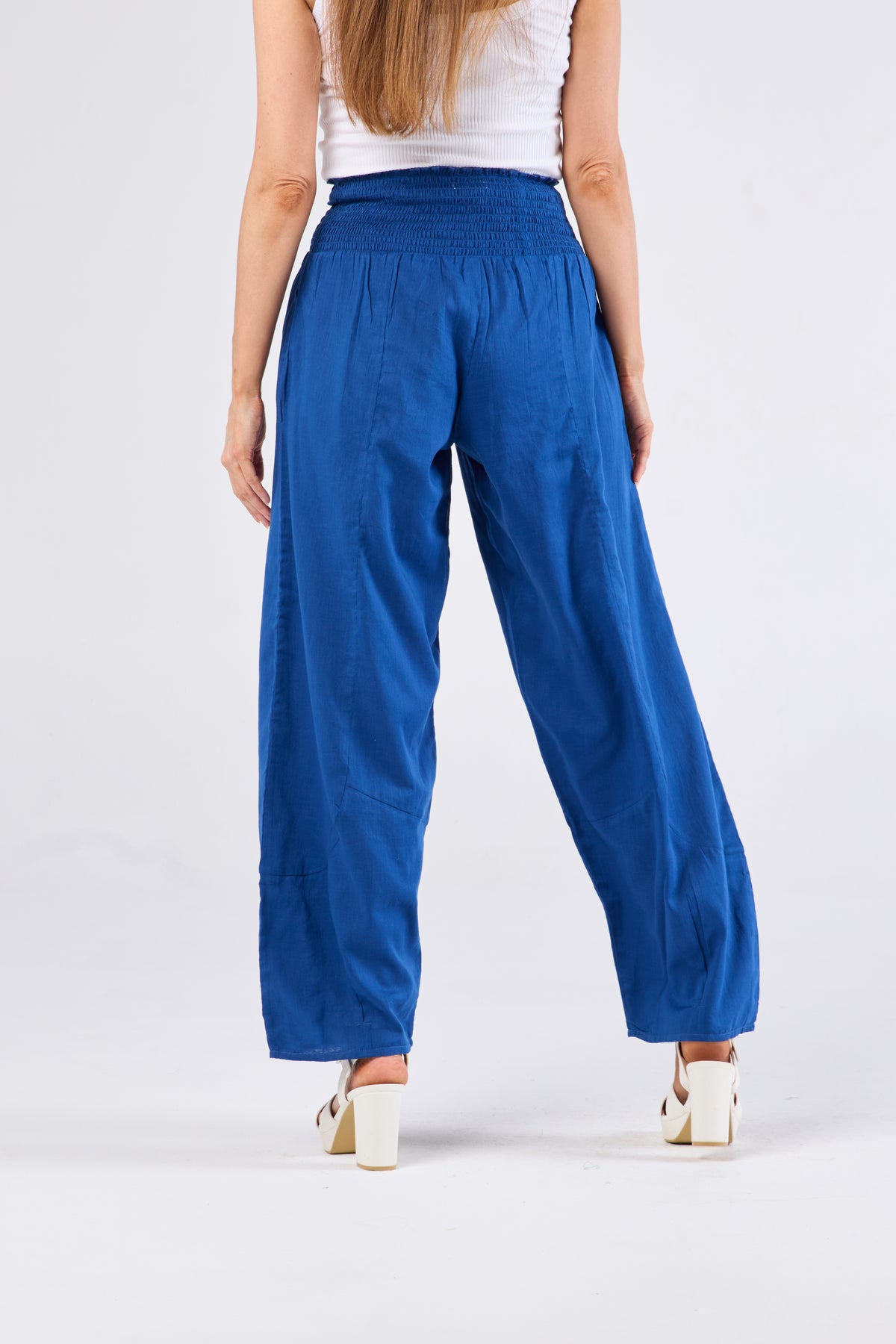 Au Hasard D'un Voyage Cobalt Pant with pleat detail at hem - Sizes: XS S M L