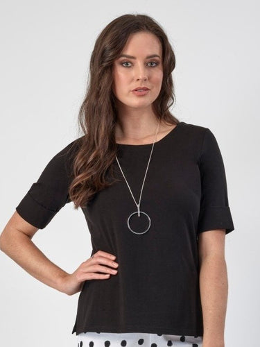 Vassalli    Boat Neck Tee   Black  -   Sizes: