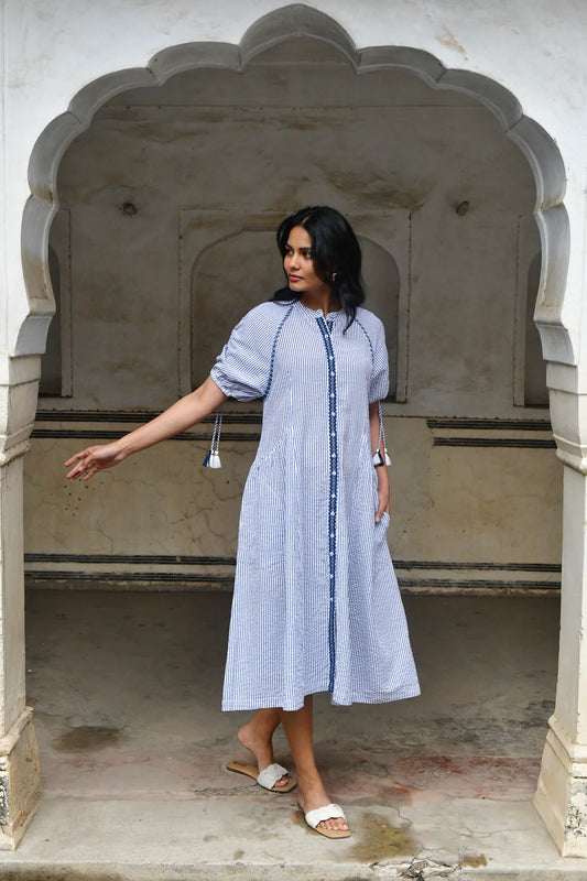 Azure and Indigo    Capri Midi Dress   -   Size:   M