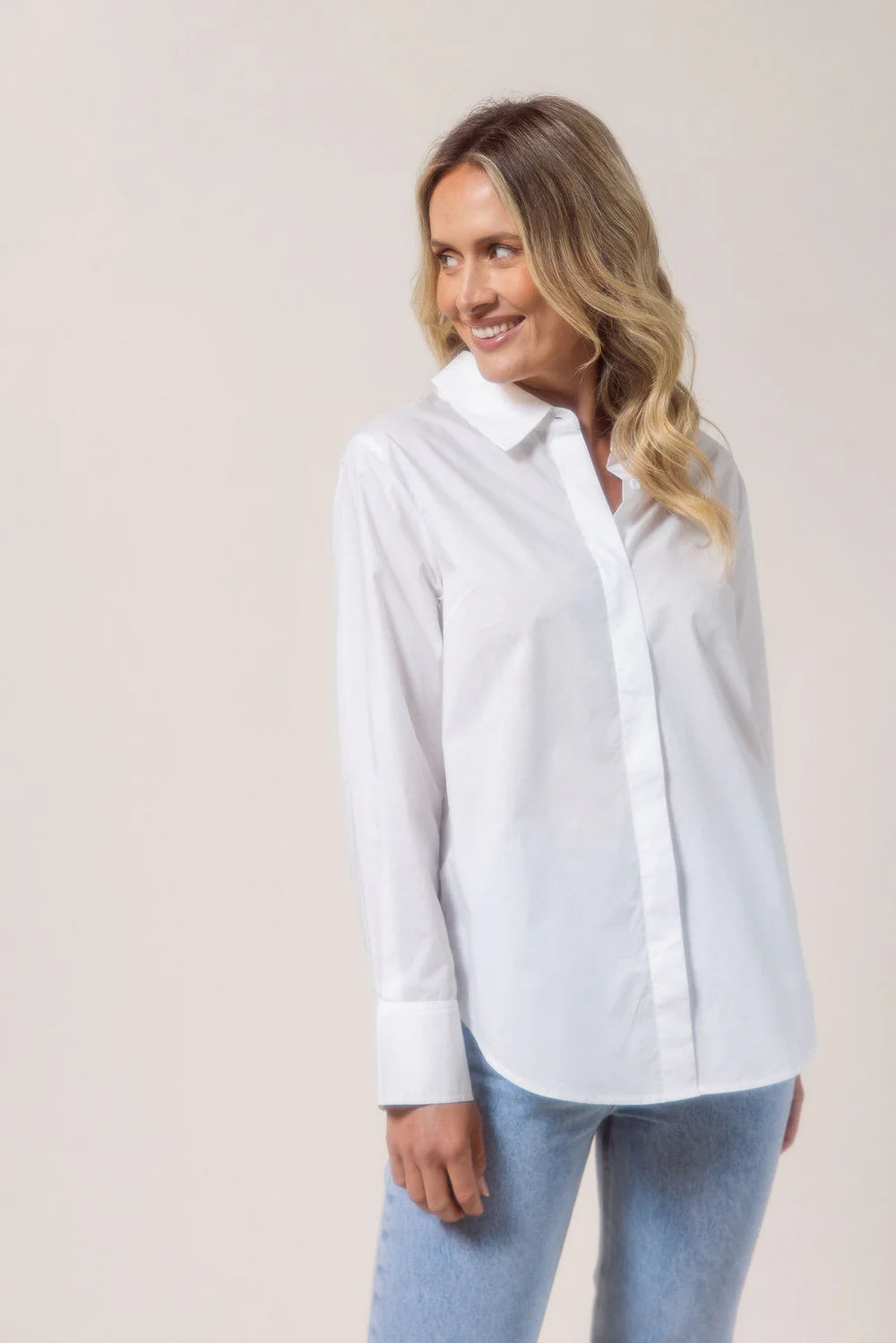 See Saw Cotton Classic Shirt - White - Sizes: 8 10 12 14 16 18