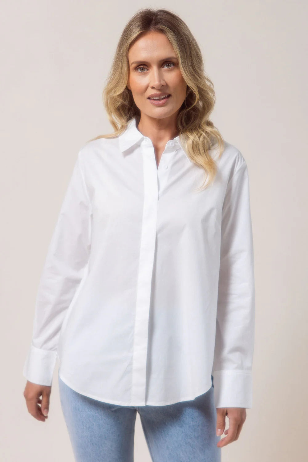 See Saw Cotton Classic Shirt - White - Sizes: 8 10 12 14 16 18