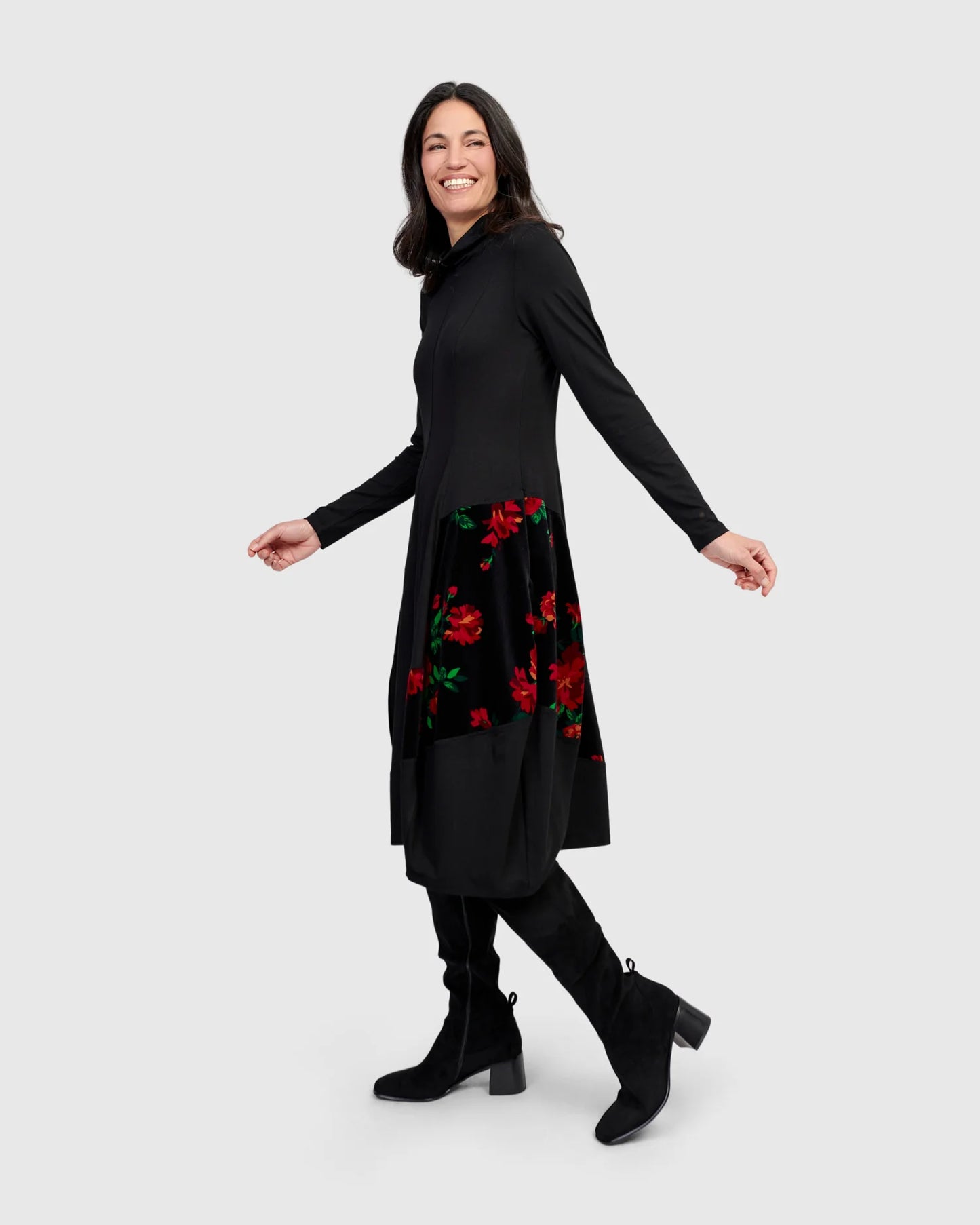 Alembika  Serenade Cocoon Dress - Roses Print - Sizes: 10