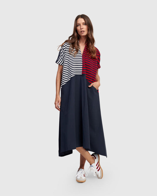 Alembika  Navy Sail Away Midi Dress - Sizes: S