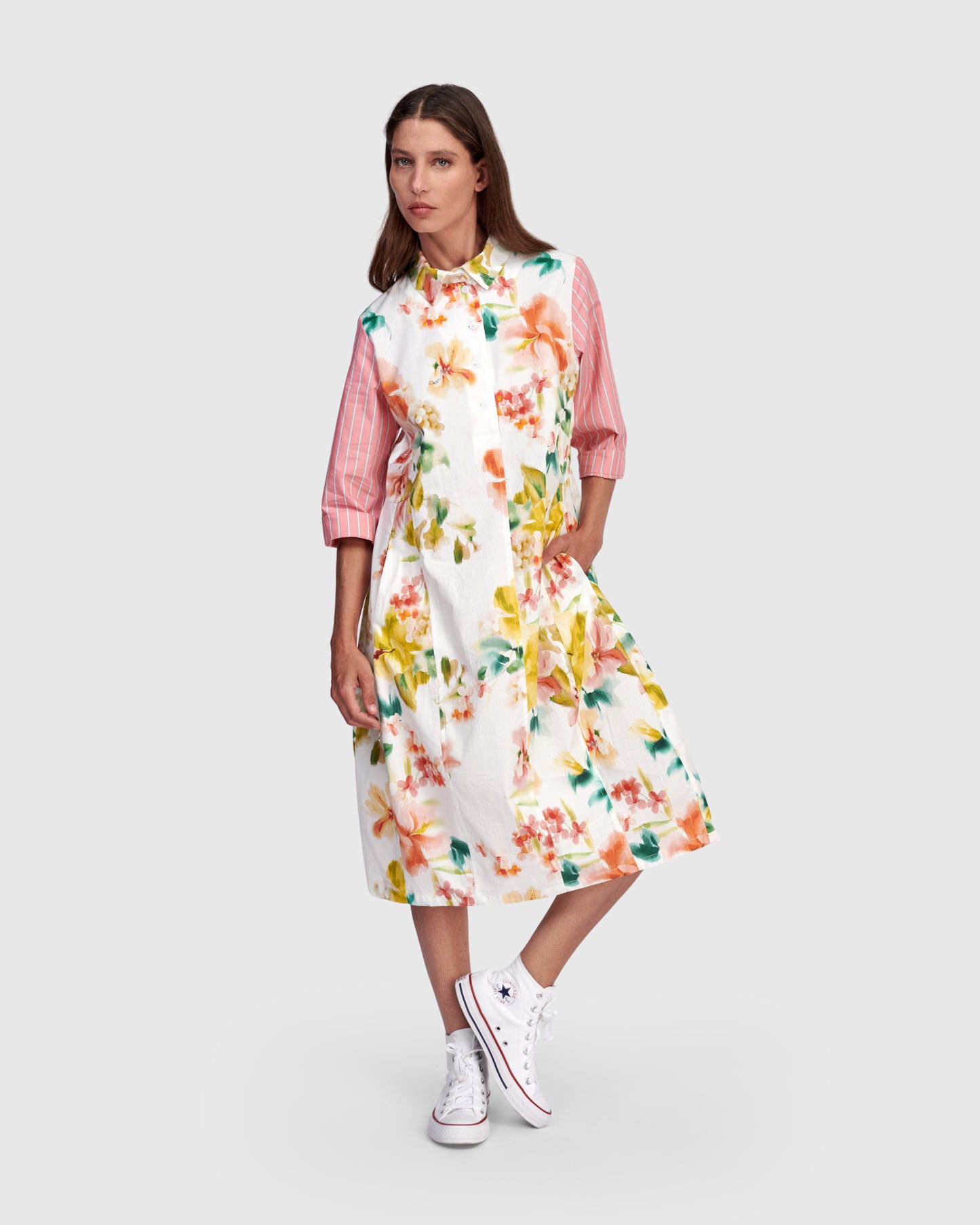 Alembika Shirtmaker Cocoon Dress - Garden Mix - Sizes: 10(1) 12(2) 14(3) 16(4)