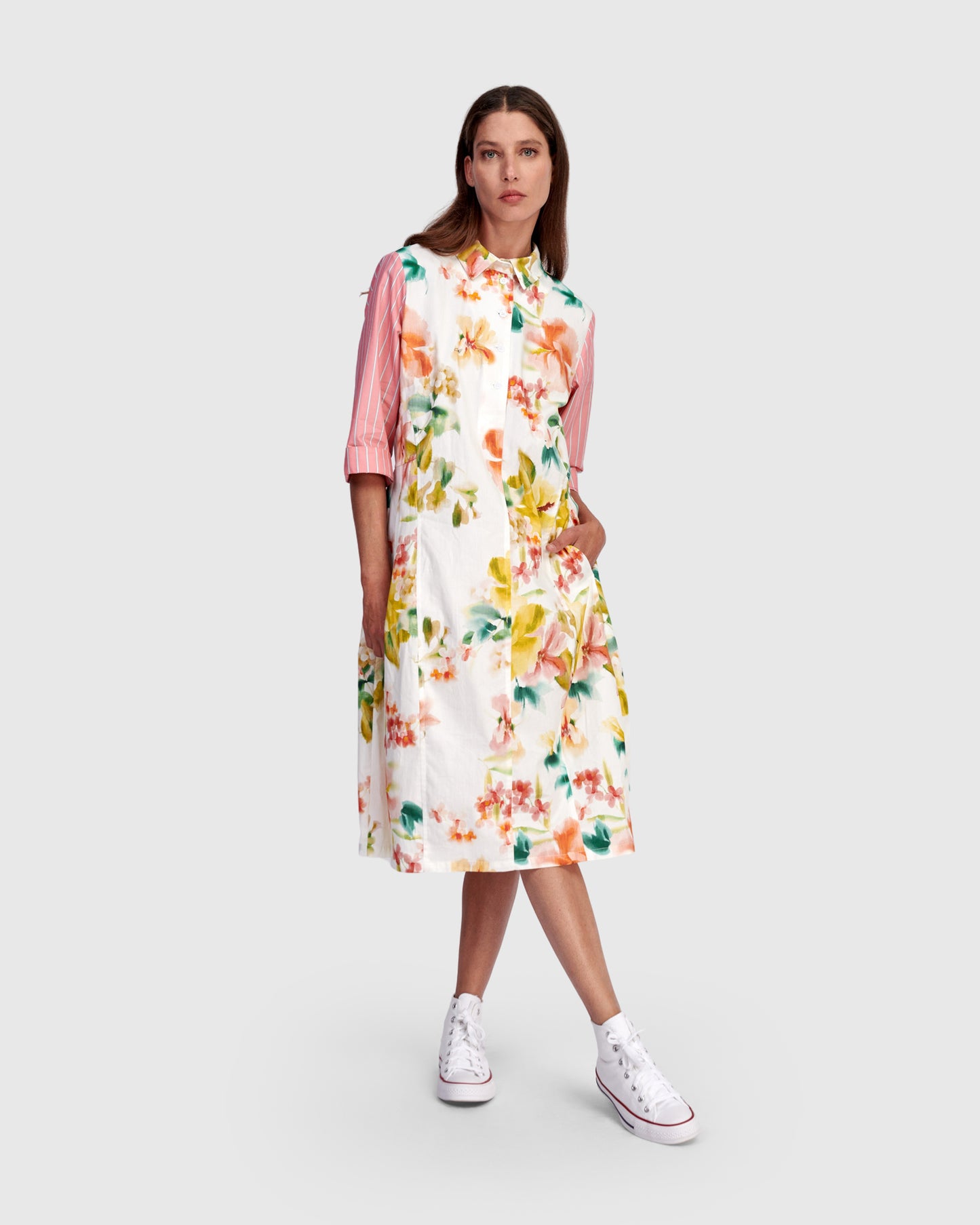 Alembika Shirtmaker Cocoon Dress - Garden Mix - Sizes: 10(1) 12(2) 14(3) 16(4)