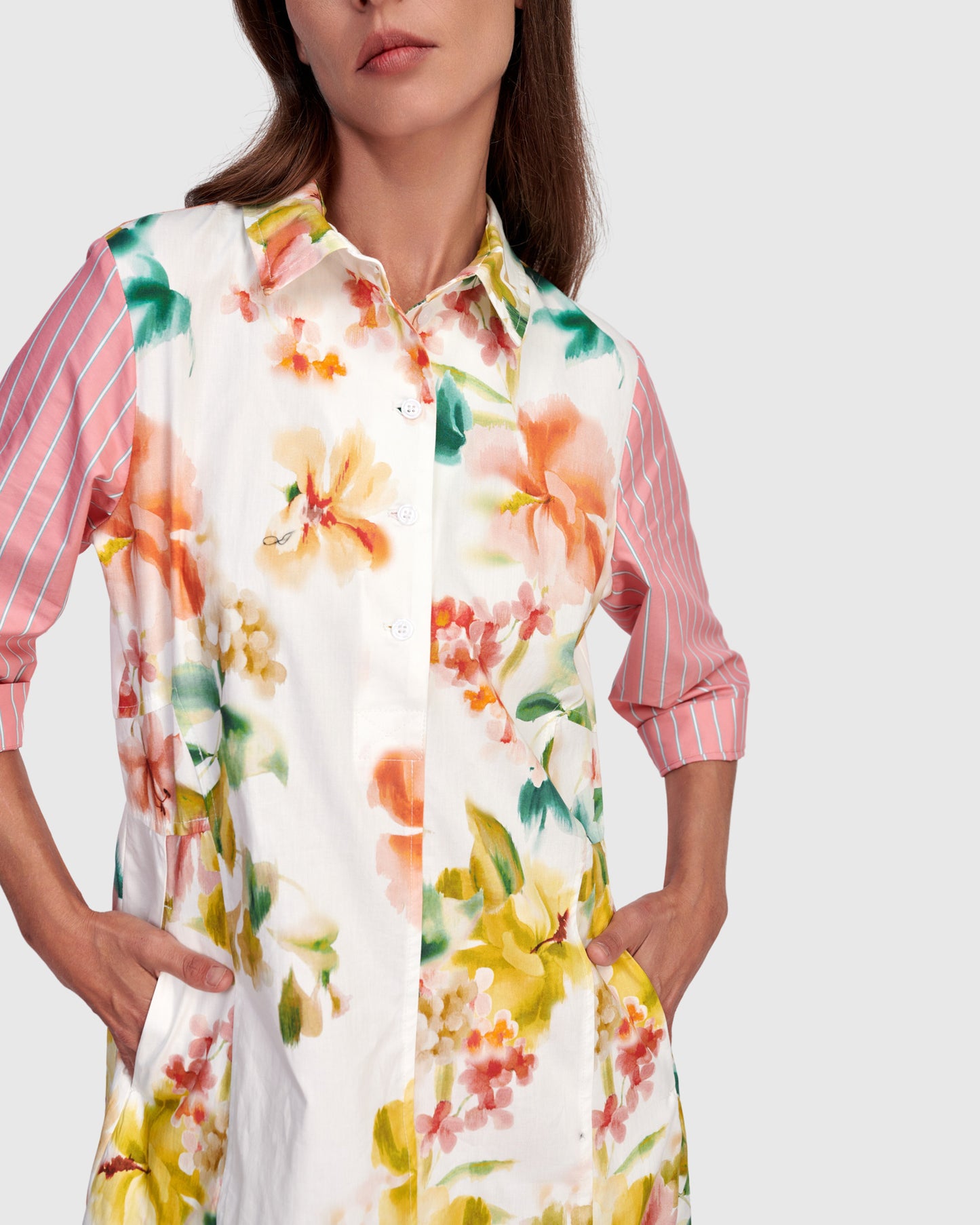 Alembika Shirtmaker Cocoon Dress - Garden Mix - Sizes: 10(1) 12(2) 14(3) 16(4)