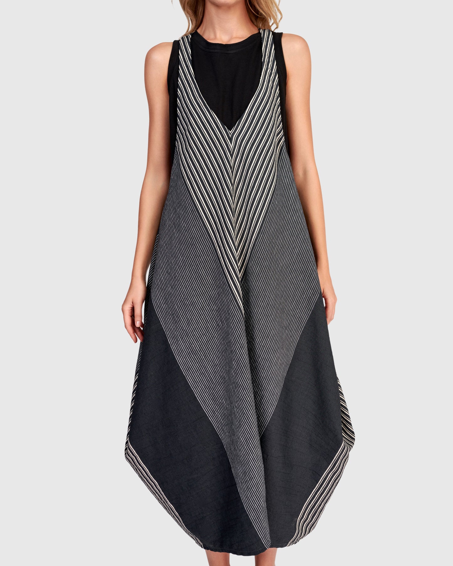 Urban by Alembika Roaming Sleeveless Dress - Slate Stripes - Sizes: 8(0)