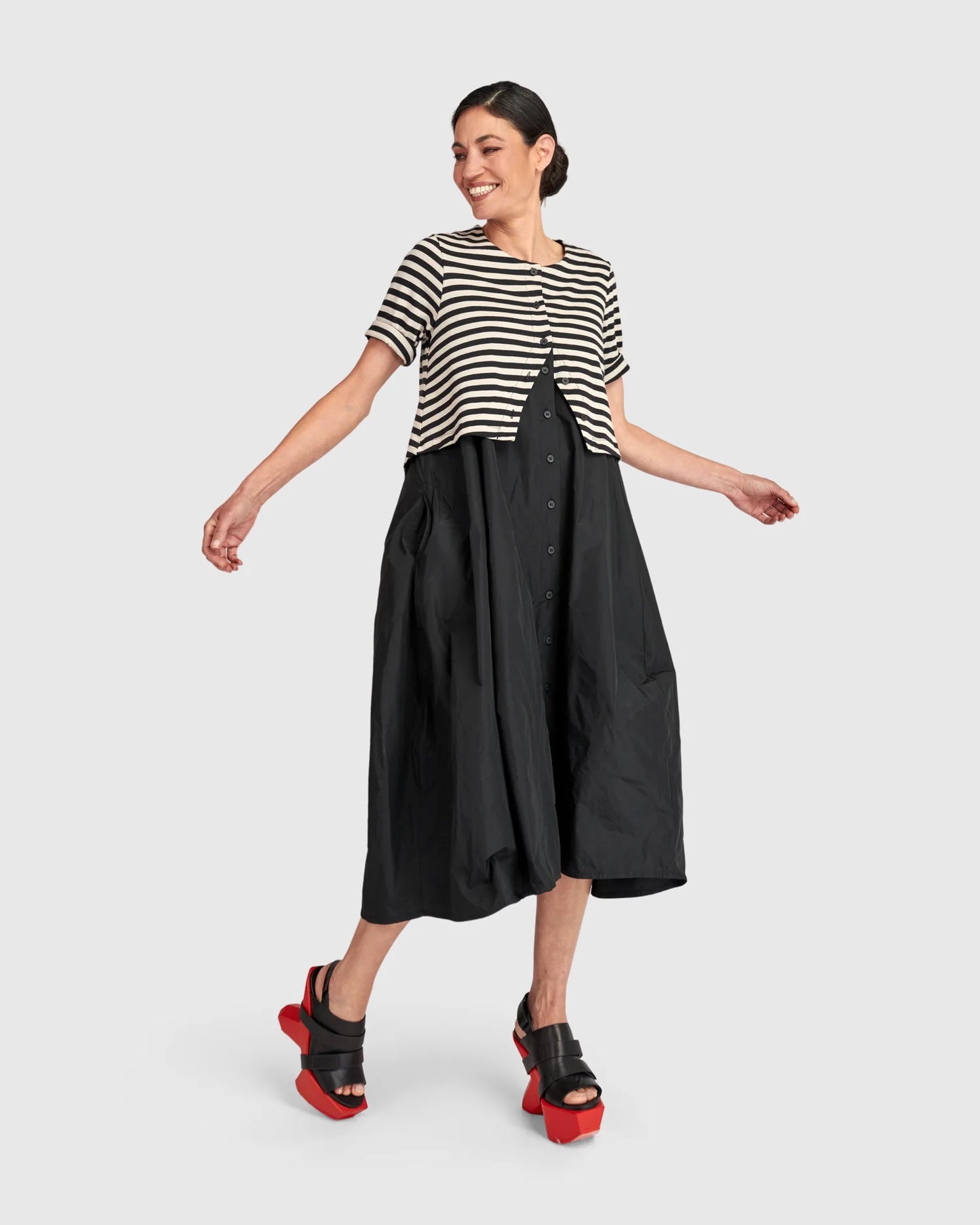 Urban By Alembika Tiebreaker Dress - Stripes - Sizes: 12(2) 3(14)