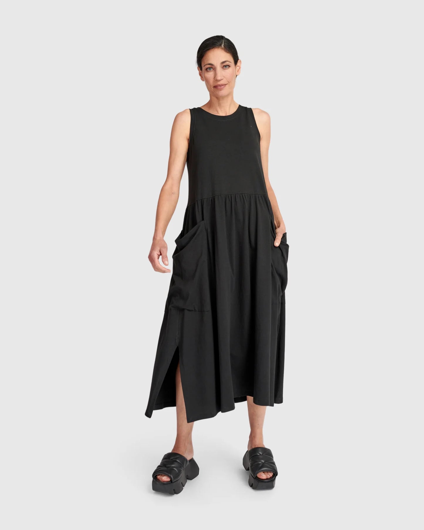 Urban By Alembika Staple Pocket Tank Dress - Black -Sizes: 8(0) 12(2)