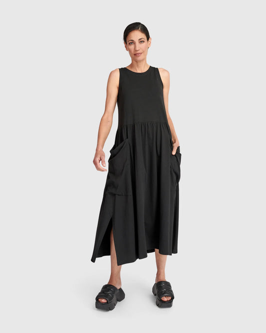 Urban By Alembika Staple Pocket Tank Dress - Black -Sizes: 8(0) 12(2)