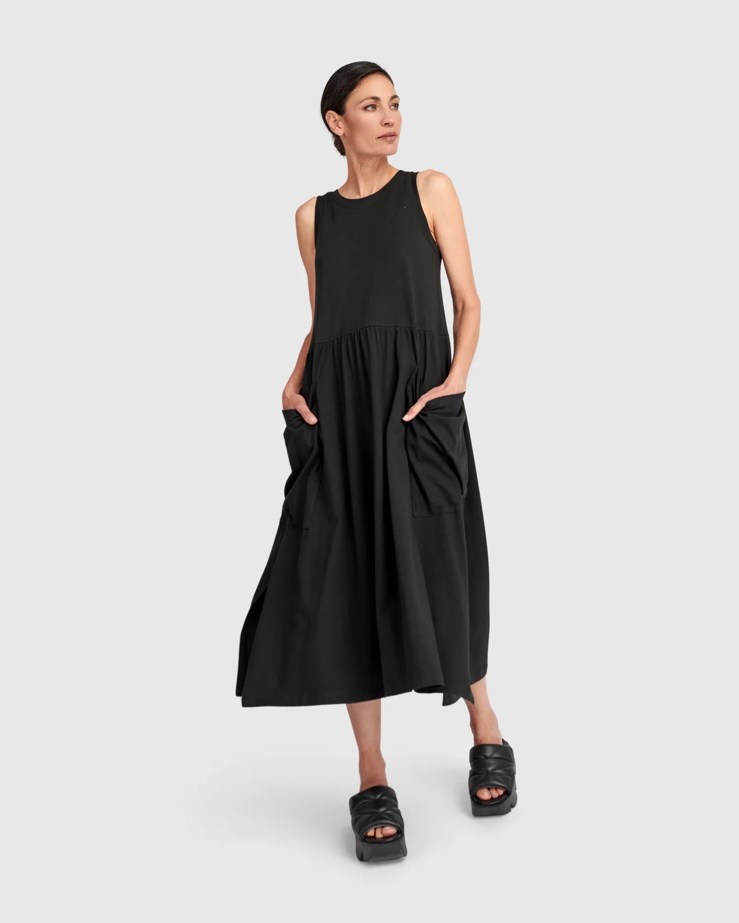 Urban By Alembika Staple Pocket Tank Dress - Black -Sizes: 8(0) 12(2)