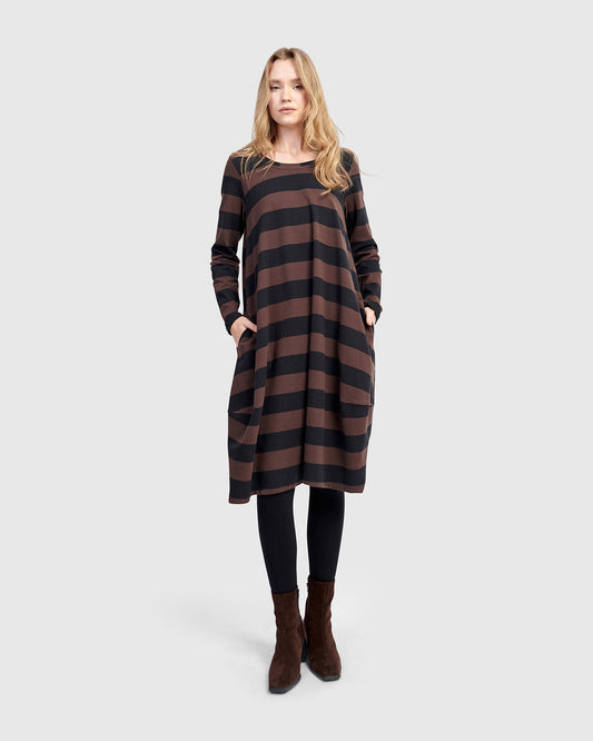 Urban By Alembika  Moxy Relaxed Dress - Brown - Sizes: 10