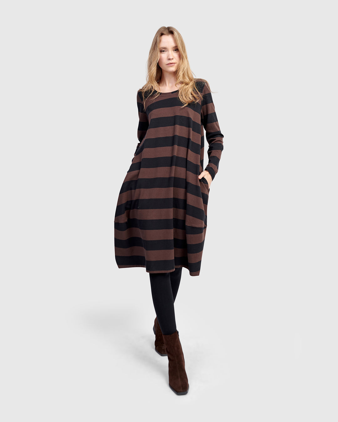 Urban By Alembika  Moxy Relaxed Dress - Brown - Sizes: 10