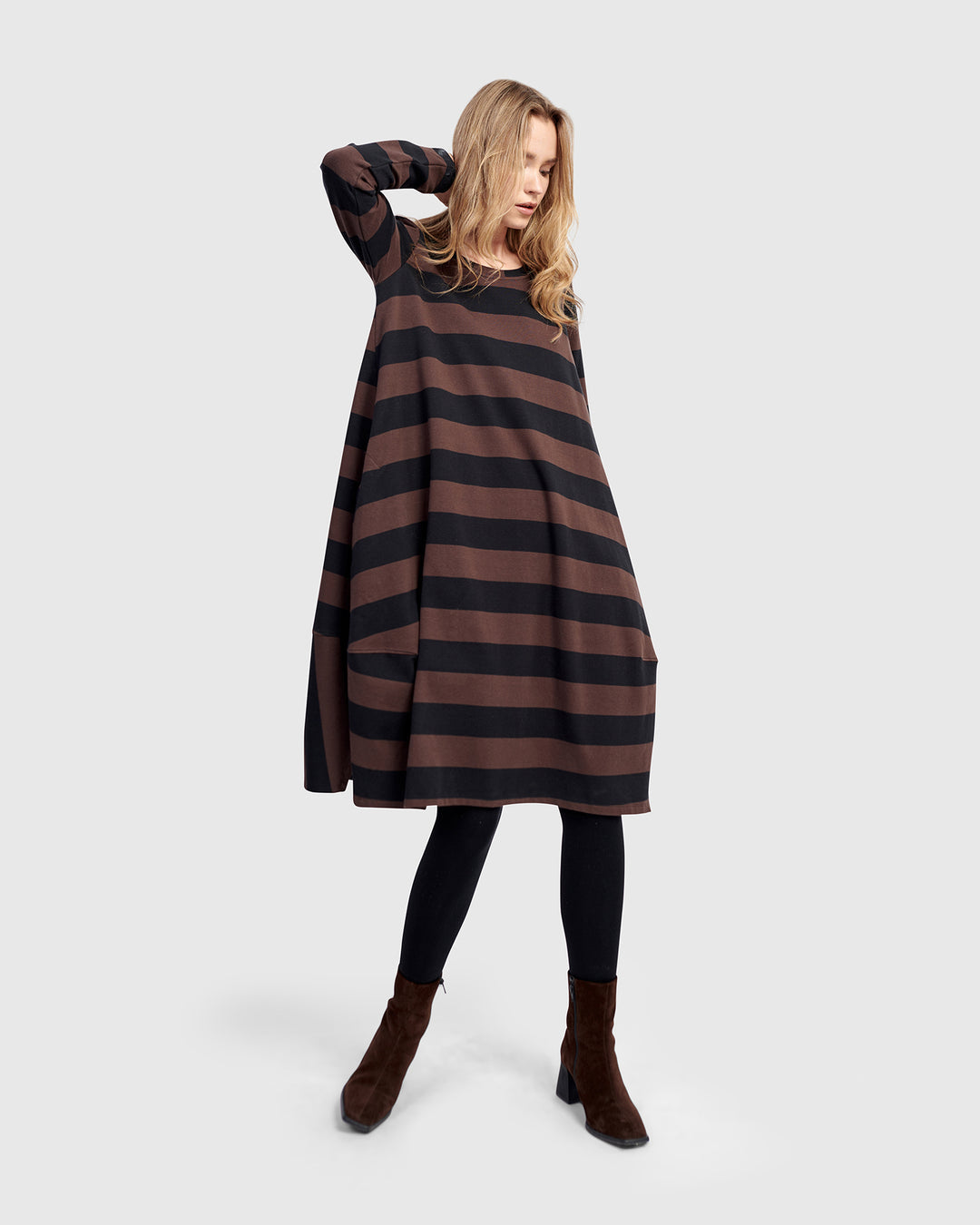Urban By Alembika  Moxy Relaxed Dress - Brown - Sizes: 10