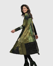 Load image into Gallery viewer, Alembika   Olive Patchwork Crinkle Velvet Maxi Dress  -  Size: 10
