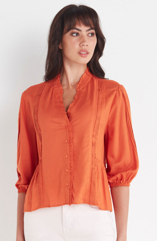 SALE  Verge   "Eliza Shirt"   Orange  -  Sizes: S