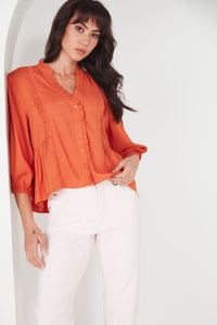 SALE  Verge   "Eliza Shirt"   Orange  -  Sizes: S