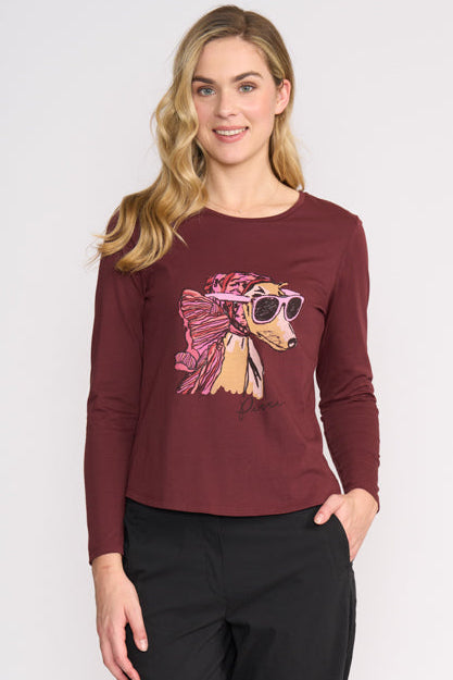 SALE Foil Maroon "Art + Soul" Pucci Print Top - Sizes: XL XXL