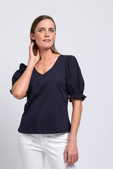 SALE  Foil 'Del Sol Top' - Navy - Sizes: M