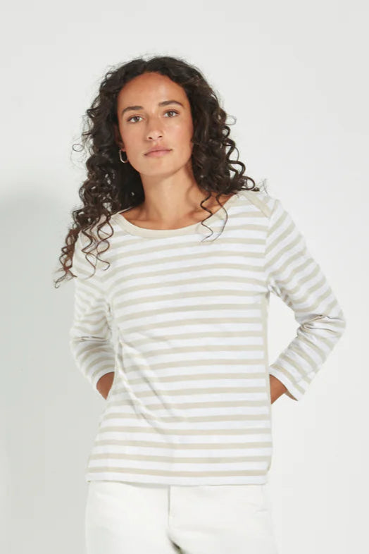Verge      "Horizon Top"      Cashew Stripe   -   Size:  L