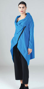 IGOR  "Algeria" Cobalt Jersey Drape Asymmetrical Jacket - Sizes: M