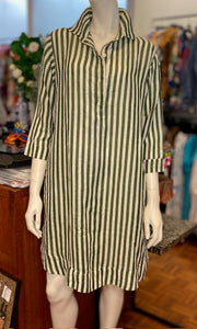 Frockk  "Amy Dress"    Moss/White Stripe  -  Size:  XS