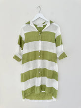 Load image into Gallery viewer, Frockk    &quot;Beach  Dress&quot;     Avocado Big Stripe   -   Sizes:  M  L