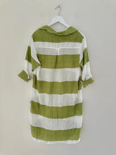 Load image into Gallery viewer, Frockk    &quot;Beach  Dress&quot;     Avocado Big Stripe   -   Sizes:  M  L