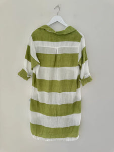 Frockk    "Beach  Dress"     Avocado Big Stripe   -   Sizes:  M  L