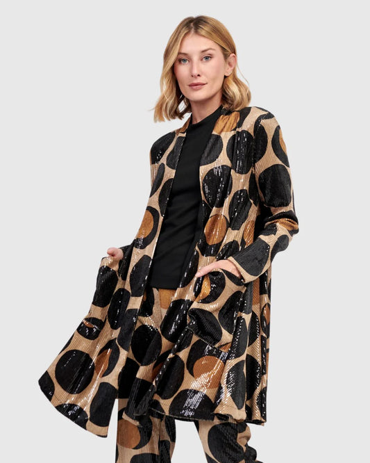 Alembika Zsa Zsa Sequin Jacket - Eclipse Print - Sizes: M L XL
