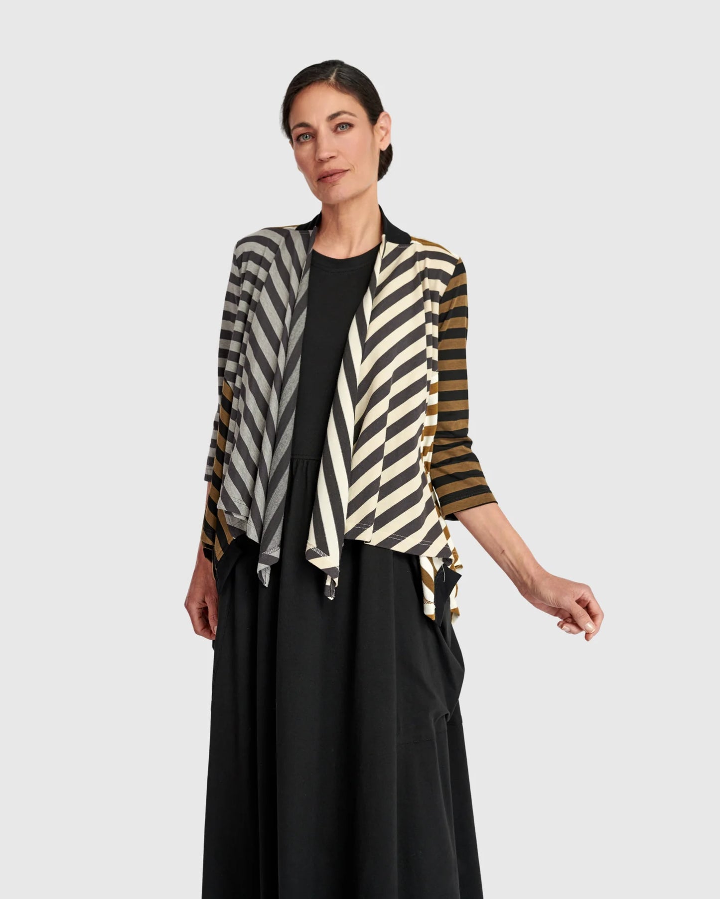 Urban by Alembika Crosscourt Draped Cardigan - Stripes - Sizes: 8(0)
