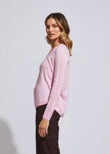 Load image into Gallery viewer, ld &amp; Co  Fondant Pink Textured V Fine Knit Pullover - Sizes: XS  S  M  L  XL