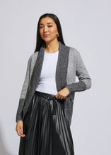 Load image into Gallery viewer, SALE   l d &amp; co   Silver Marl &amp; Black Curved Open Cardi  -  Sizes:  XS  S