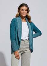 Load image into Gallery viewer, l d &amp; co     Deep Sea Marl Curved Open Cardigan   -   Sizes:  M  L  XL