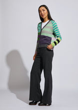 Load image into Gallery viewer, l d &amp; co    Charcoal Mix Stripe Cardi   -   Sizes:  XS  L  XL