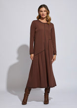Load image into Gallery viewer, ld &amp; Co  Nutshell Chocolate Long Sleeve Panel Dress - Sizes: S  M