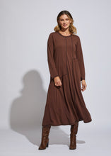 Load image into Gallery viewer, ld &amp; Co  Nutshell Chocolate Long Sleeve Panel Dress - Sizes: S  M