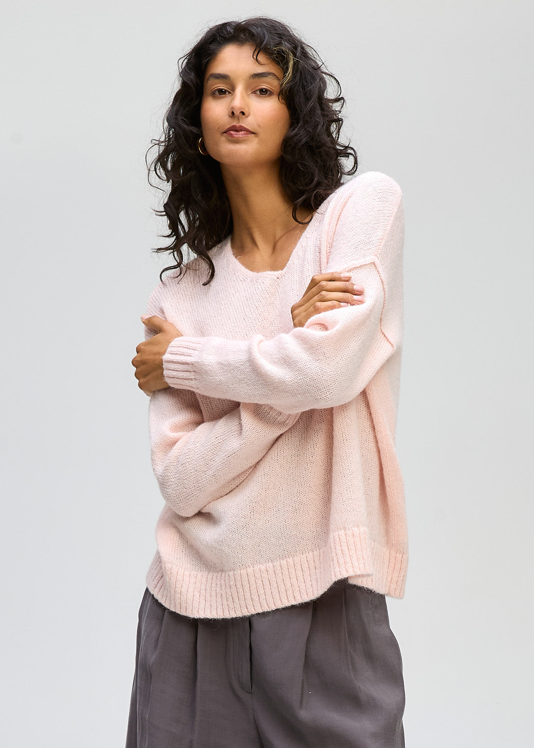 Ld + Co "Chunky Crew" Jumper - Ballet - Sizes:  L